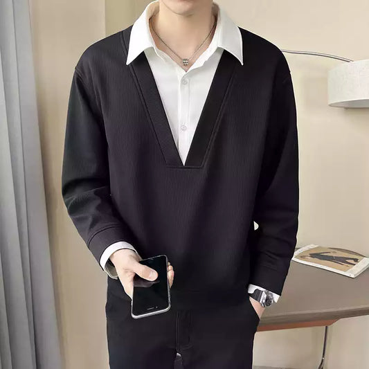 Layered Men's Polo T-Shirt – Classic Fit, Breathable Cotton, Everyday Comfort