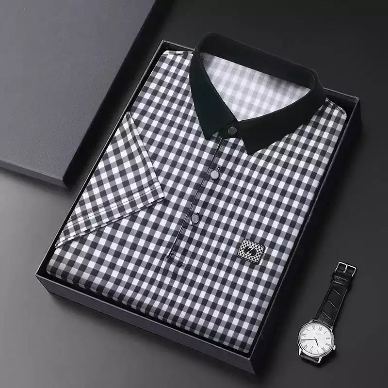 Checks Men's Polo T-Shirt – Classic Fit, Breathable Cotton, Everyday Comfort