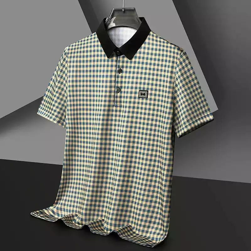 Checks Men's Polo T-Shirt – Classic Fit, Breathable Cotton, Everyday Comfort