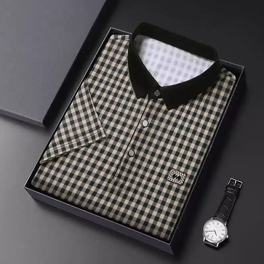 Checks Men's Polo T-Shirt – Classic Fit, Breathable Cotton, Everyday Comfort