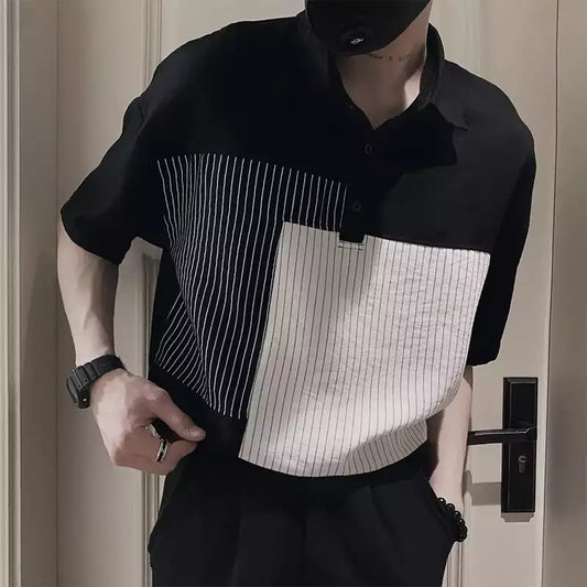 Stripe Men's Polo T-Shirt – Classic Fit, Breathable Cotton, Everyday Comfort